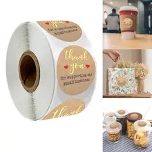 

500PCS Thank You Stickers Seal Labels Gold Foil Round Letter Sticker For Gift Packaging Bag Scrapbooking Stickers