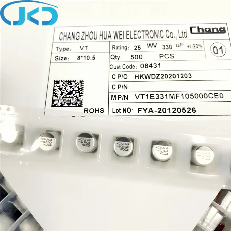 

10 шт./20 шт./лот Новый 330 мкФ 25 в 8x10,5 мм сверхнизкий ESR 25V330uF SMD // алюминиевый электролитический конденсатор высокого качества 330UF25V SMD