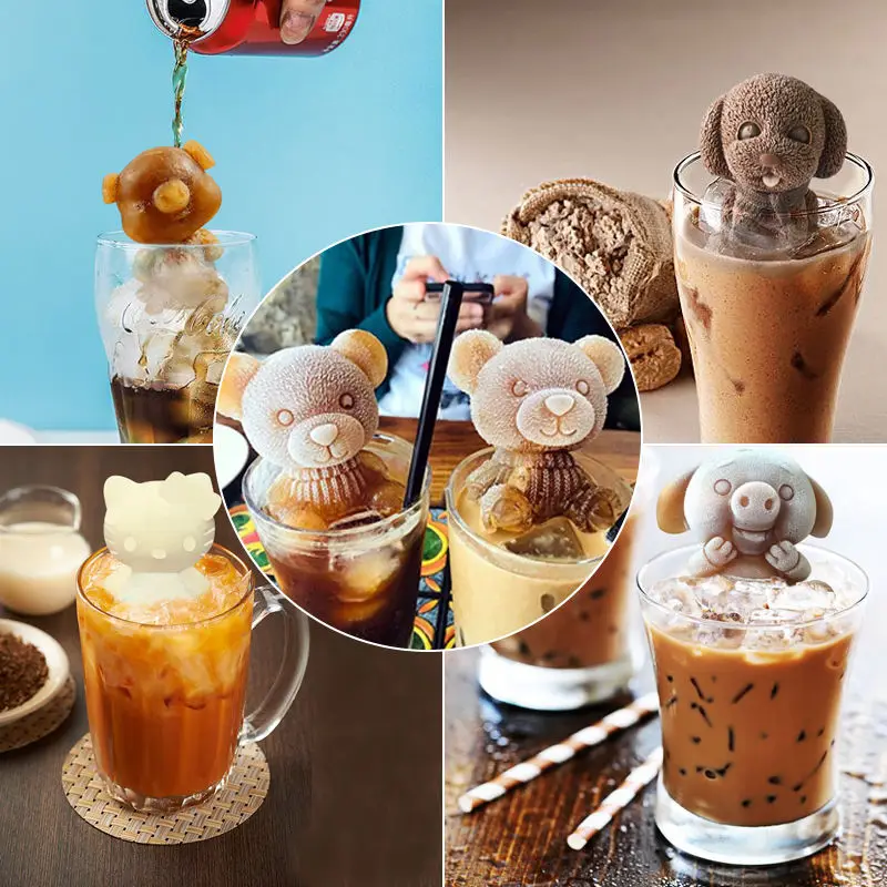 

3D Bear Silicone Ice Mold Fondant Cake Decorating Tools Chocolate Mould Ice Cream Tools Ice Cumb Mould Kitchen Tools