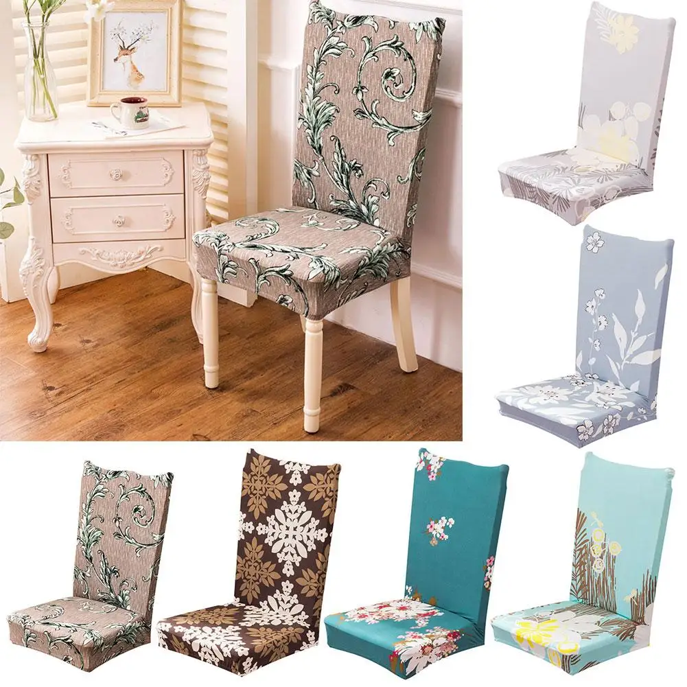 

European Flower Patterned Dustproof Chair Cover Protector Elastic Anti Dirty Chair Slipcover Dining Chair Cover