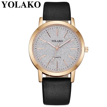 

YOLAKO Fashion Elegant Women Luxurious Bracelet Women's Casual Quartz Leather Band Starry Sky Watch Analog Wrist Watch