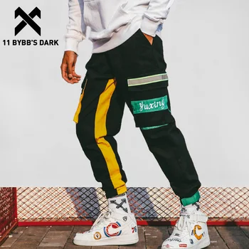 

11 BYBB'S DARK Color Patchwork Mens Harem Pants Streetwear 2020 Reflective Stripes Hip Hop Casual Trousers Male Joggers YE28