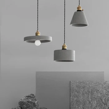 

Modern Led Pendant Lights Decor Led Pendant Lamp Concrete Cement Hanging Lamp Luminaria Light Fixtures Nordic Loft Restaurant AC