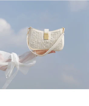 

Baguette bag vintage bag 2019 new simple single-shoulder small bag autumn winter woolen pu leather