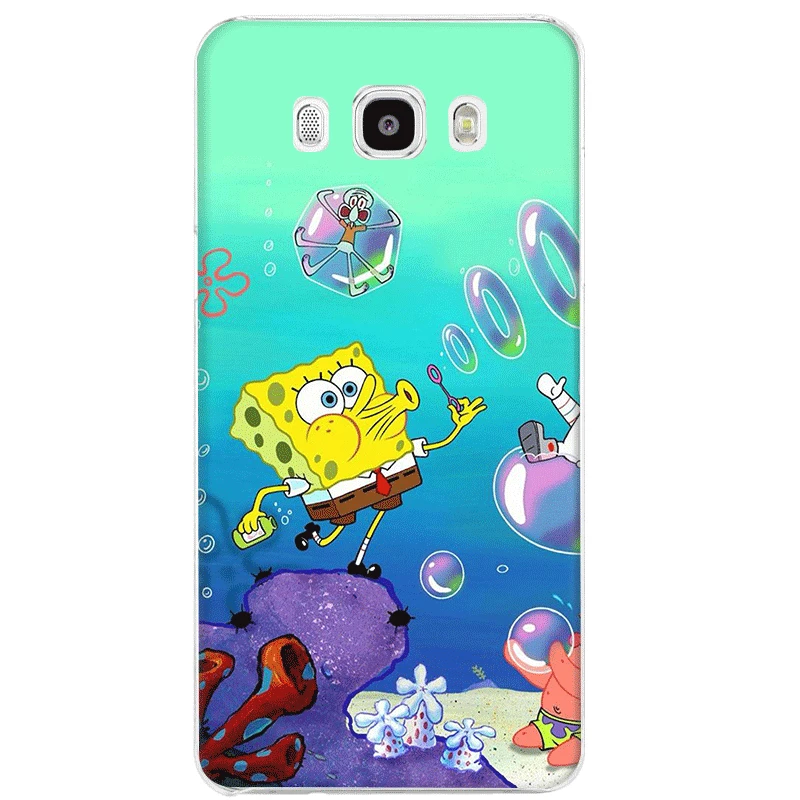 H1 Чехол для телефона для samsung Galaxy A20 A30 A40 A50 A60 A70 A10 A3 A5 A6 A7 A8 A9 плюс Жесткий Чехол рисунком из мультфильма «Губка Боб»-2 Shell низкая - Цвет: H1