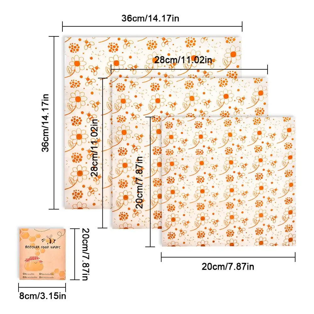 Многоразовые пчелиный воск ткань обертывание еда свежий мешок крышка стрейч крышка Джунгли вечерние пчелиный воск обертывание пластиковая обертывание Кухонные гаджеты Инструменты - Цвет: E 3PCS
