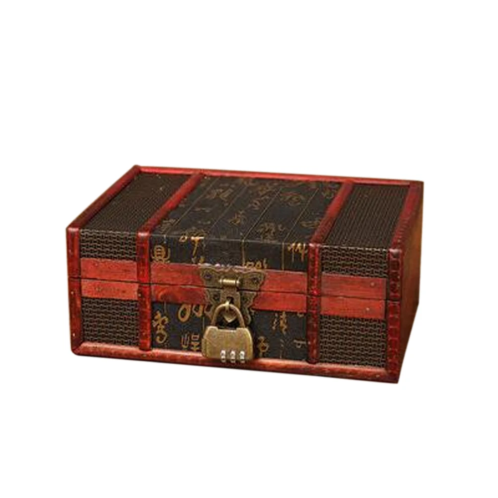 

Handmade Wooden With Lock Trinket Wood Vintage Decorative Antique Home Jewellery Organizer Desktop Multifunction Storage Box