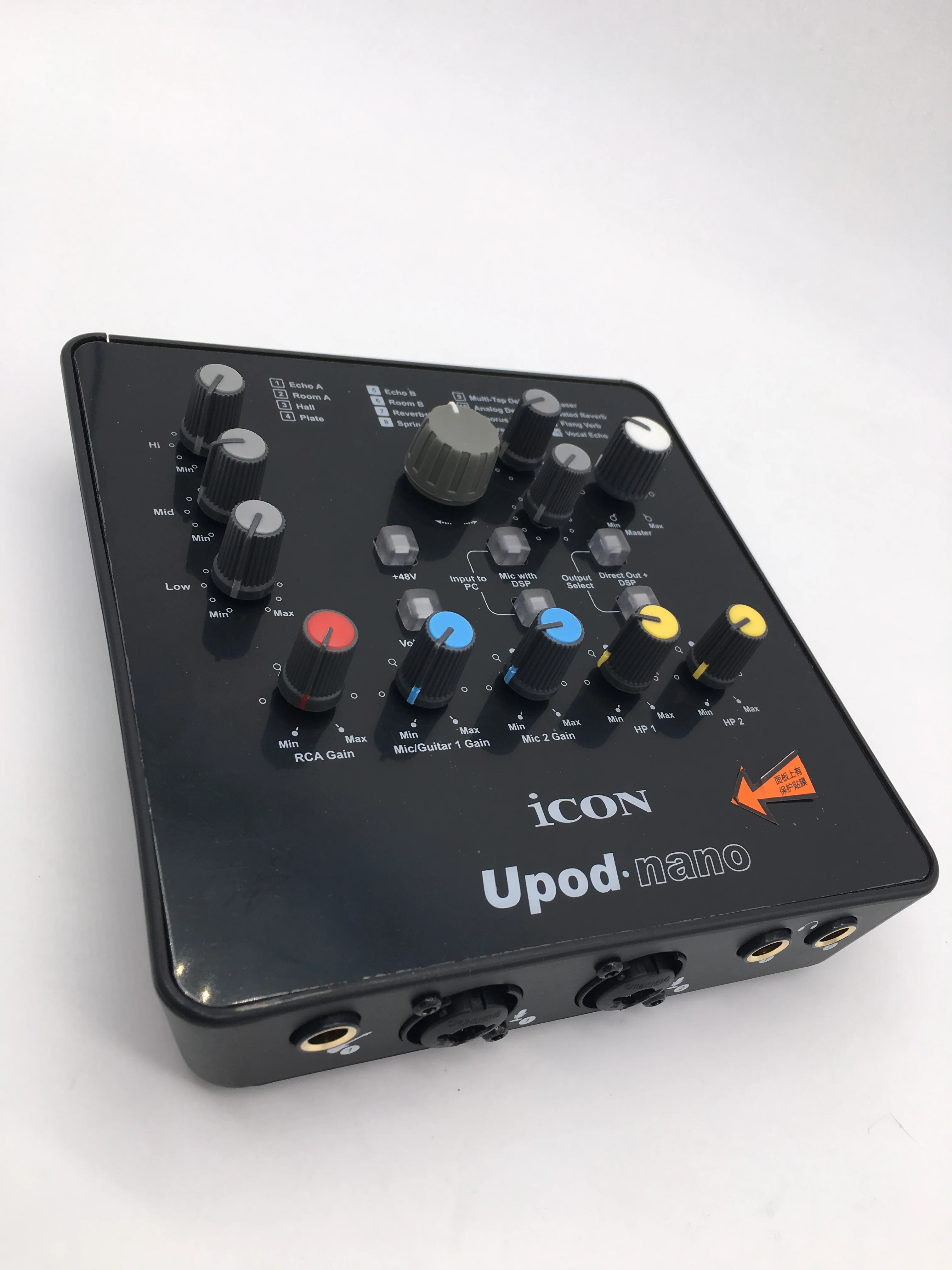 Новая версия значок upod в nano звуковая карта 2 mic-In/1 Гитары, простая в использовании, 2-выход USB интерфейс записи+ 48В оборудованная
