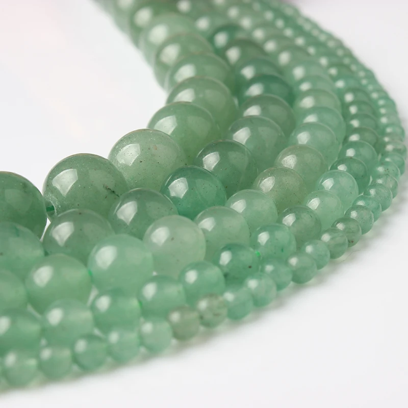 LIngXiang модный натуральный ювелирный светильник зеленый авантюрин свободные бусины 4 6 8 10 12 мм DIY браслет ожерелье аксессуары