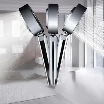 

Double-sided 3 Modes Water Saving Bath Shower Head Round Booster Adjustable High Pressure Handheld SPA Nozzle Spray Spout