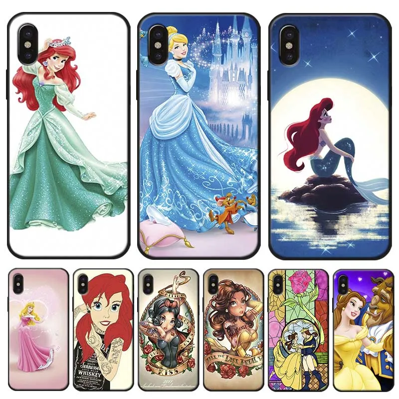 Забавный мультяшный чехол принцессы Ариэль для iPhone 11 Pro Max 2019 Прозрачный мягкий