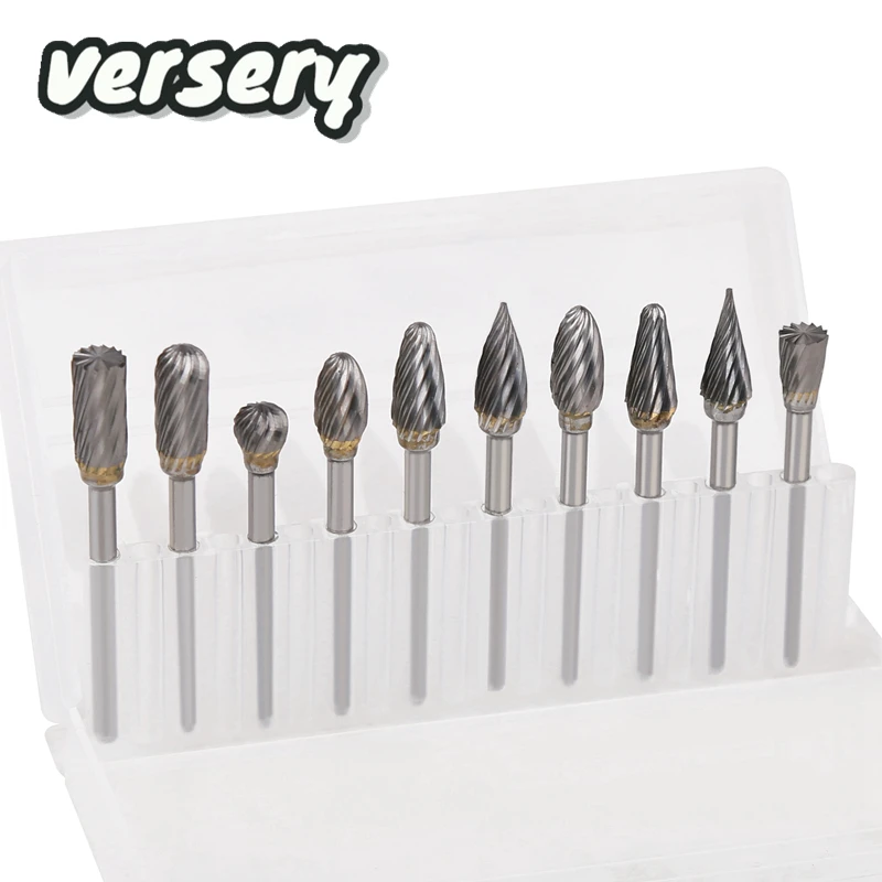 Free Shipping 10PCS/Set 3mm Round Shank 6mm Tungsten Carbide Rotary File Burr For Grinding Wood Iron Steel Milling Cutter | Инструменты