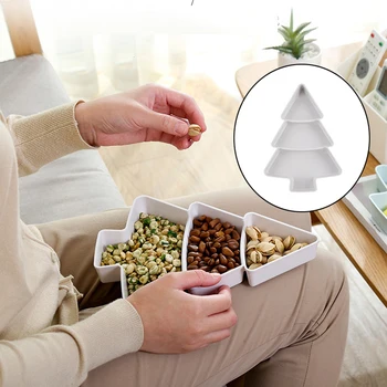 

1pcs Creative Christmas Tree Shape Candy Snacks Nuts Seeds Dry Fruits Plastic Plates Dishes Bowl Tray Home Kitchen Supplies