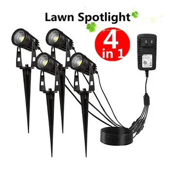 

New Style COB Garden Lawn Lamp Lights 4 in 1 COB LED Outdoor Landscape Spot Flood Light AC85-265V Waterproof for Lawn Pathway