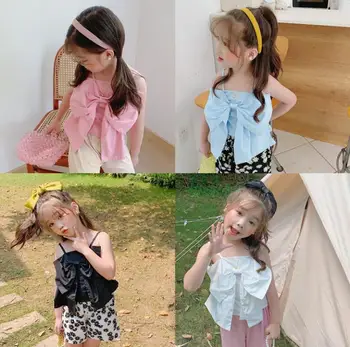 

2020 Summer Baby Girls Big Bow Top, Princess Kids Cute T-shirt 6 pieces/lot, Wholesale