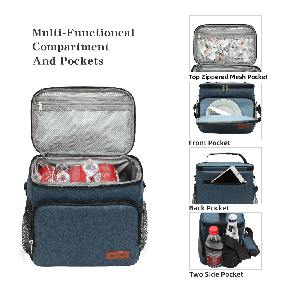 Portable Lunch Bag Waterproof Tote Cooler Handbag Insulated Thermal Bag For Food Bento Pouch Dinner Container