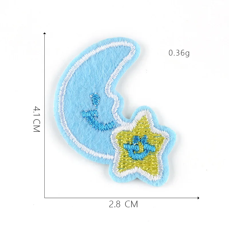 Нашивки в виде Ангела из мультфильма для детской одежды, сделай сам, в полоску, железная на Луне, Аппликации, термонаклейки для одежды, вышитые значки со звездами@ G - Цвет: 1-PCS-G-435