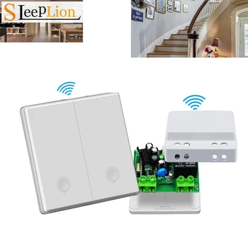 

Wireless Light Switch and Receiver Kit Outdoor 110V 85V-250V 100M Wall Control Lamp Light LED Switches Corridor Room Wall Panel