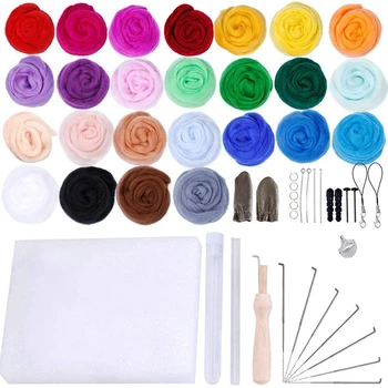 

DIY Wool Felt Craft Kit Needle Wool Felting Starter Tools Handmade Felt Needle Set Felting Fabric Materials Handcraft