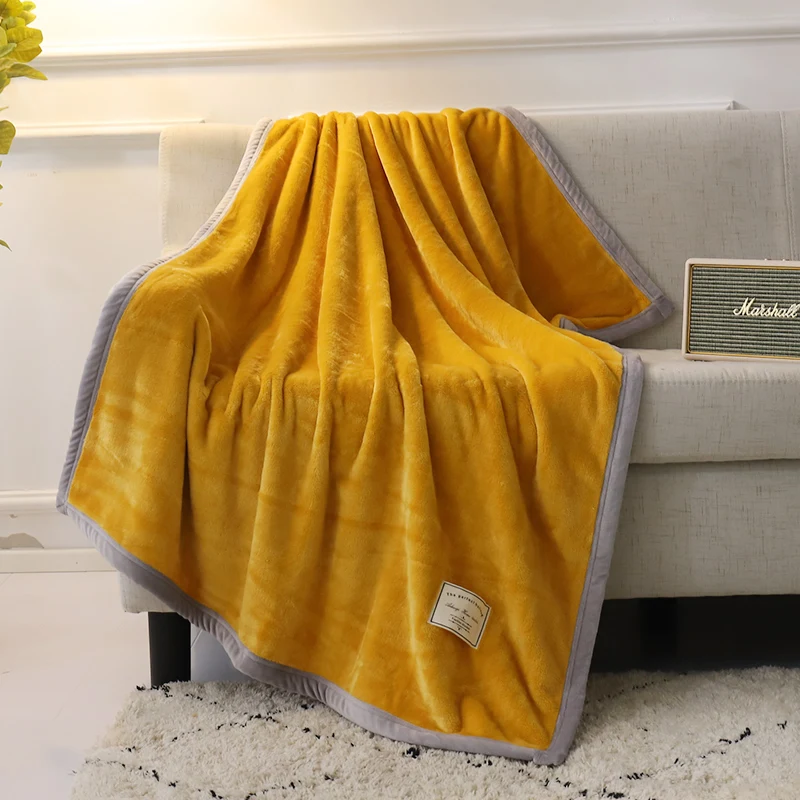 

Hot sale Quilting Flannel Blanket Three layers Quilted cotton Thicken winter Coral fleece blanket sheet plush throw