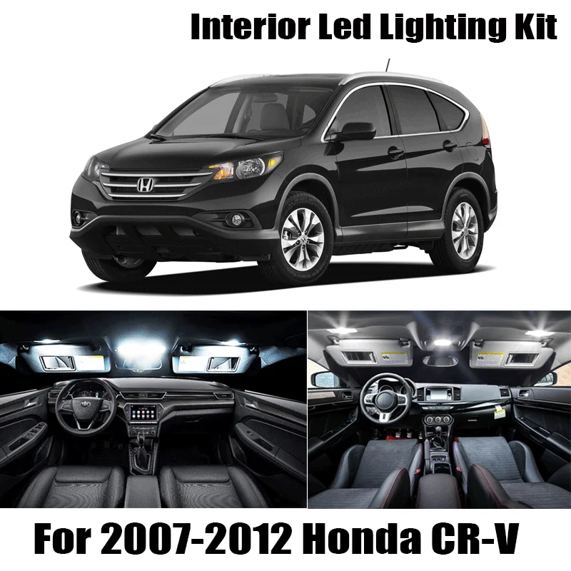 Kit LED Interni KITMOUS AWALITED Per Honda CR-V 2007-2012 – 10 Pezzi Super Bianchi (6000-6500K) – Luci Mappa, Plafoniere, Targa E Specchietto