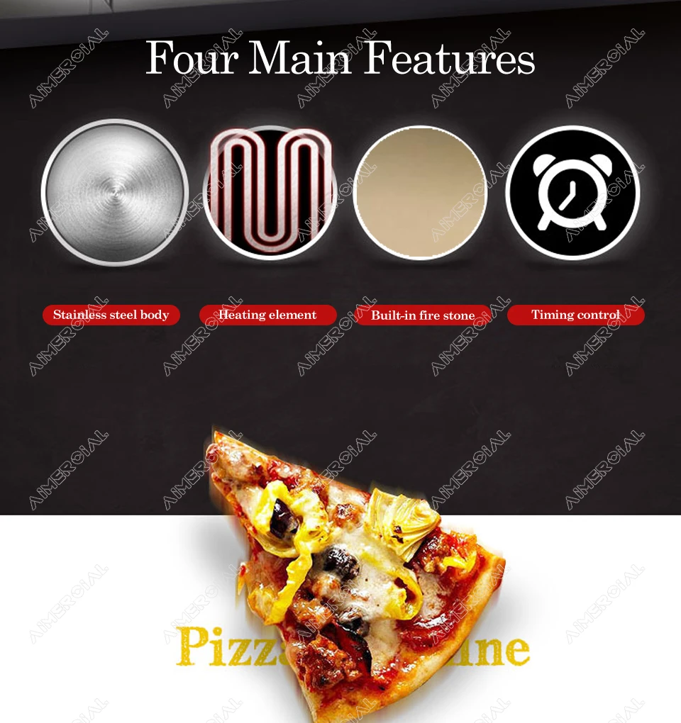 EP1ST/EP2ST Electric Pizza Oven 2KW/3KW Commercial Baking oven Single/Double layer Pizza Baking machine Bakery oven with Timer T