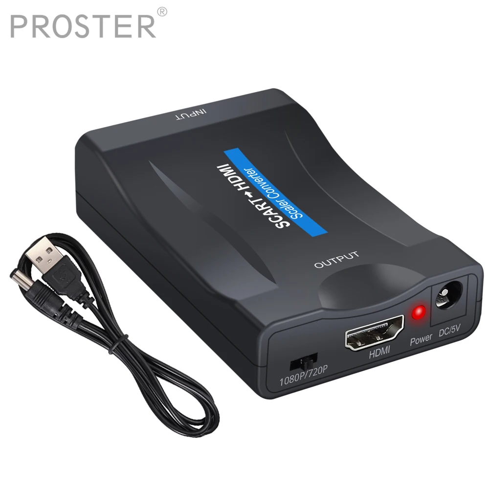 PROZOR DAC конвертер 1080P SCART К HDMI-совместимый аудио видео USB кабель адаптер с Scart для HDTV