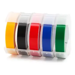 5 шт. 9 мм x 3 м Dymo 3D пластиковые разноцветные тисненые ленты для тиснения Ленточные этикетки от Dymo 1011 1610 1595 15447 12965