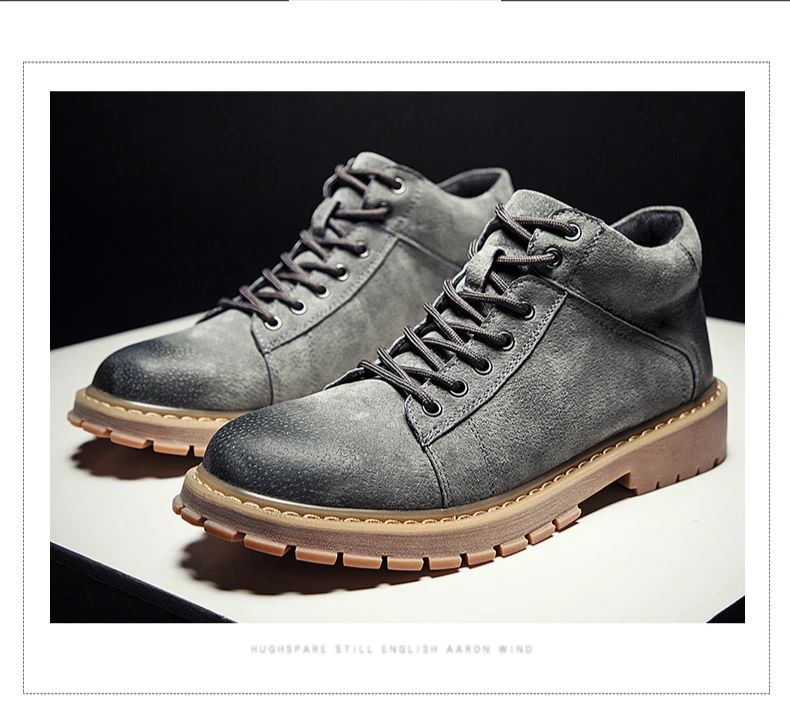 Mazefeng New Men Leather Boots Fashion Autumn Winter Top Brand Ankle Boots Lace Up Men Shoes Footwear Casual Boots Drop Shipping