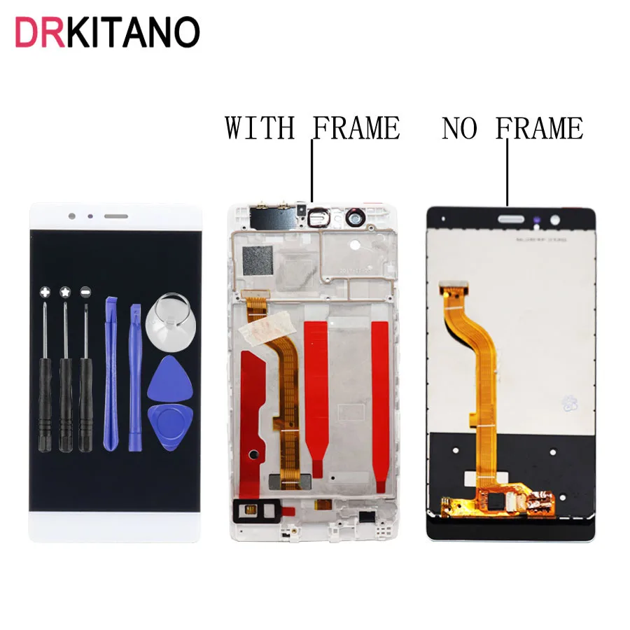 for Huawei P9 LCD Display Touch Screen Digitizer Assembly EVA L09 L19 For Huawei P9 Plus LCD With Frame VIE L09 AL10 L29 Screen