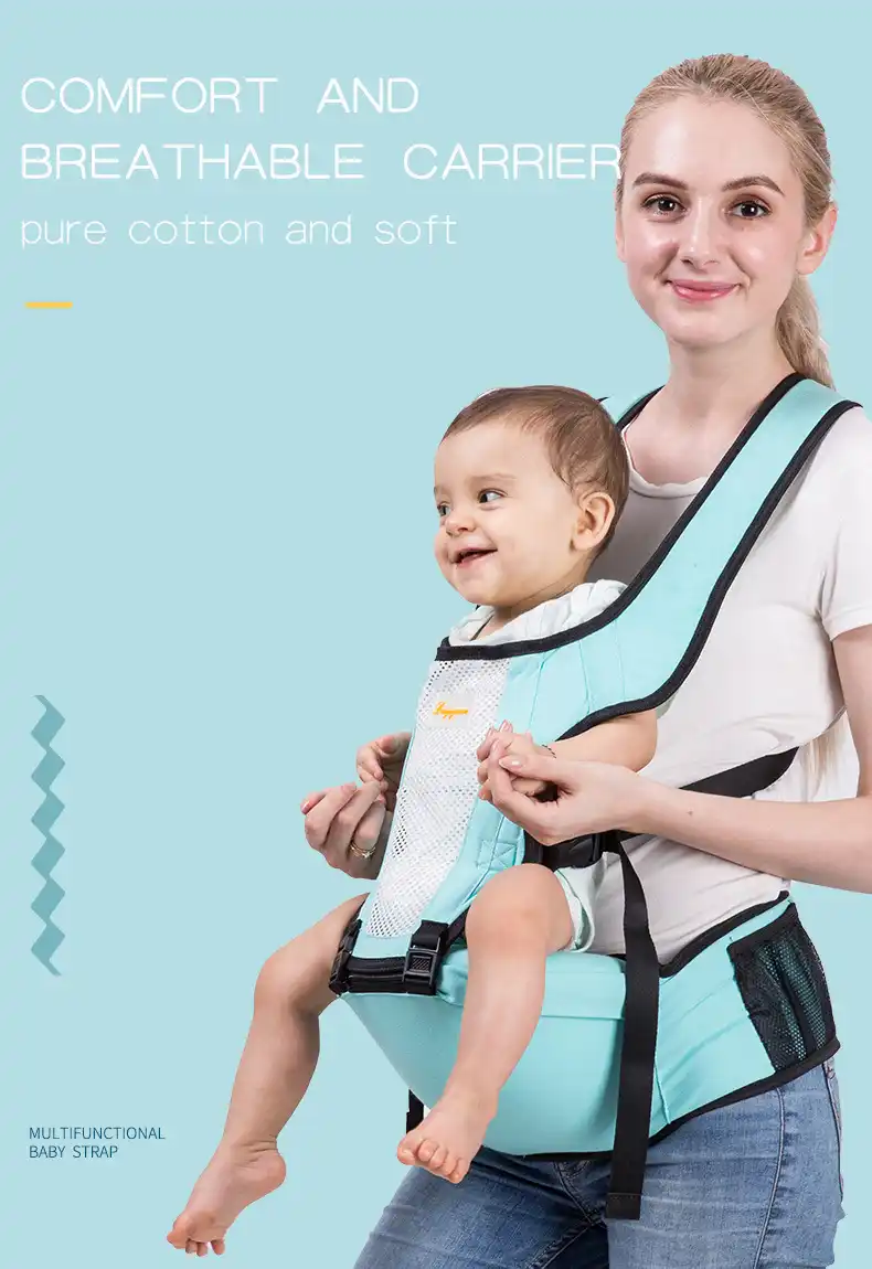 100 Coton Porte Bebe Ete Doux Et Respirant Ergonomique Double Epaule Bebe Taille Tabouret Sangle Pour 0 36 Mois Aliexpress