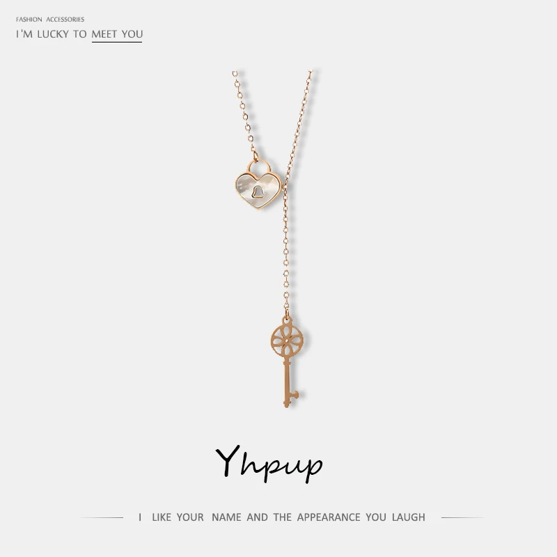 Yhpup, милый замок, 316L, нержавеющая сталь, подарок для влюбленных, ожерелье, натуральная оболочка, брендовый подарок для женщин, вечерние ювелирные изделия