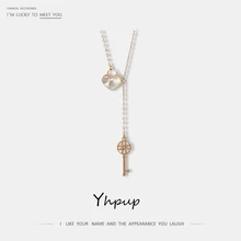 Yhpup, милый замок, 316L, нержавеющая сталь, подарок для влюбленных, ожерелье, натуральная оболочка, брендовый подарок для женщин, вечерние ювелирные изделия