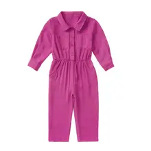 Весенне-осенние детские комбинезоны для девочек, детские однотонные комбинезоны с длинными рукавами, Детские боди, От 1 до 5 лет