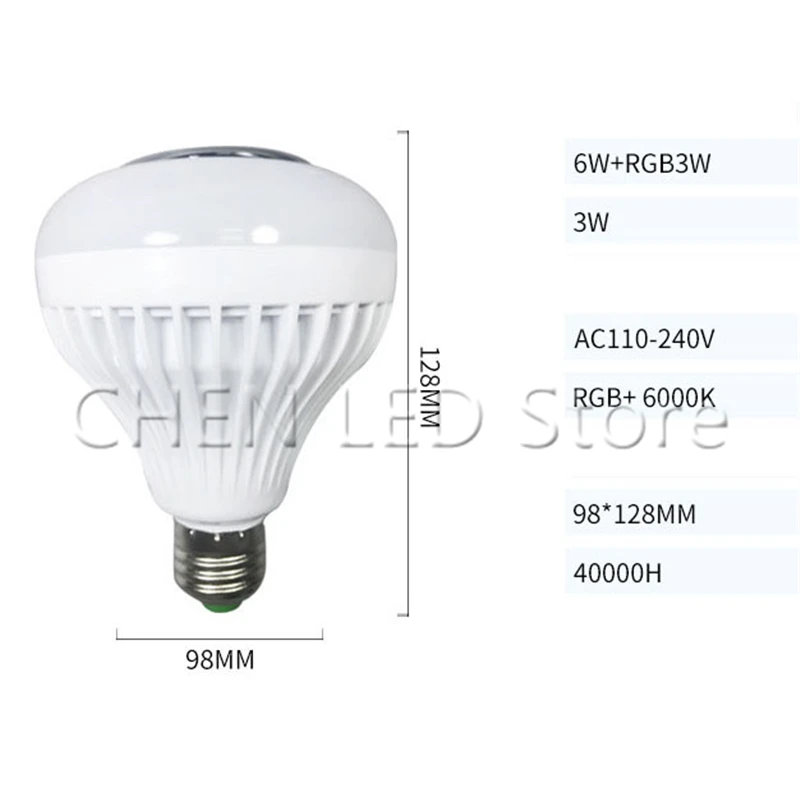 Умная Беспроводная лампа E27 с Bluetooth динамиком диммисветодиодный LED дистанционным