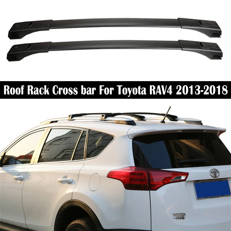 For Toyota Rav4 2013-18 Aluminum j Bars Rail Roof Rack Luggage Carrier Trims
