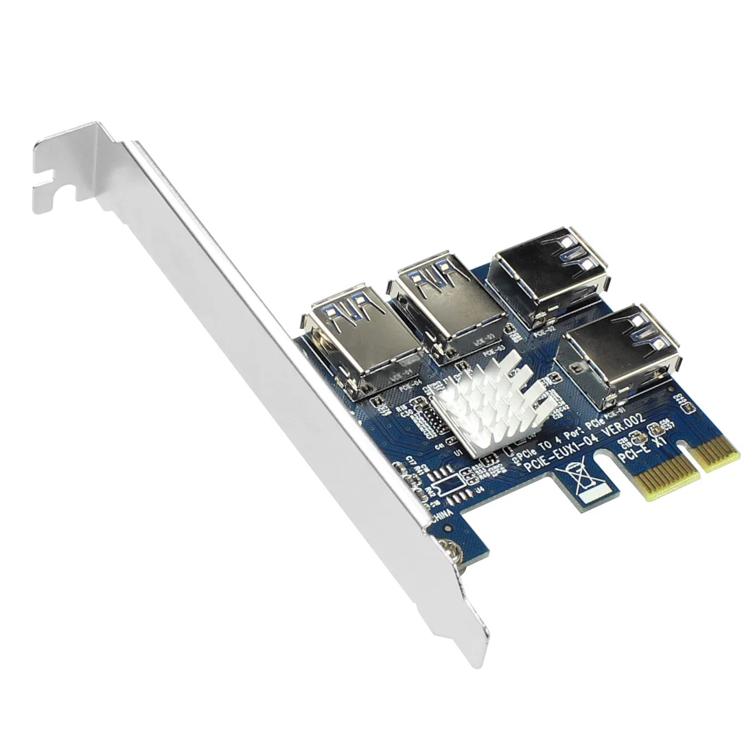 PCIE PCI-E PCI Express Riser Card 1x to 16x 1 to 4 USB 3.0 Slot Multiplier Hub Adapter For Bitcoin Mining Miner BTC Devices-4