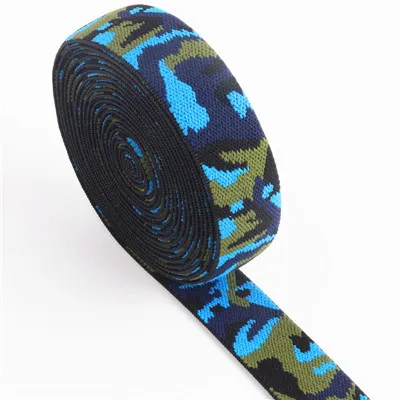 Camouflage blue Решетки резинки 25 мм полоса эластичная лента для головной убор одежда сумки брюки резиновая тесьма DIY Швейные аксессуары - Цвет: Camouflage blue