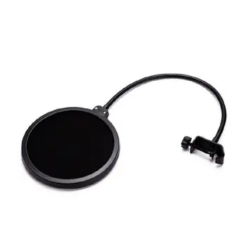 

Professional Clamp on Microphone Pop Filter Bilayer Recording Spray Guard Double Mesh Screen Windscreen Studio Plastic ONLENY