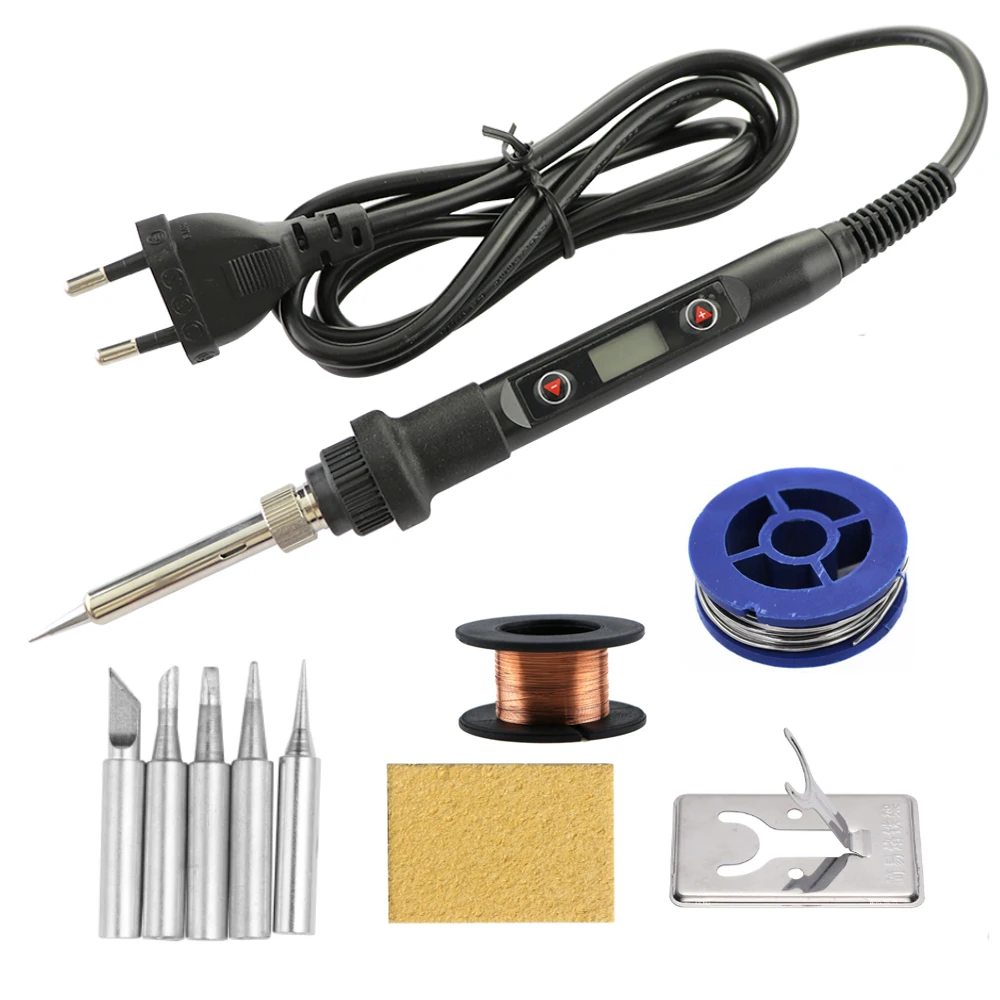 inverter welder Adjustable Temperature Electric Soldering Iron 80W 220V / 110V LCD Digital Display Welding Iron Tips Tin Repair Tools Kit electric soldering iron