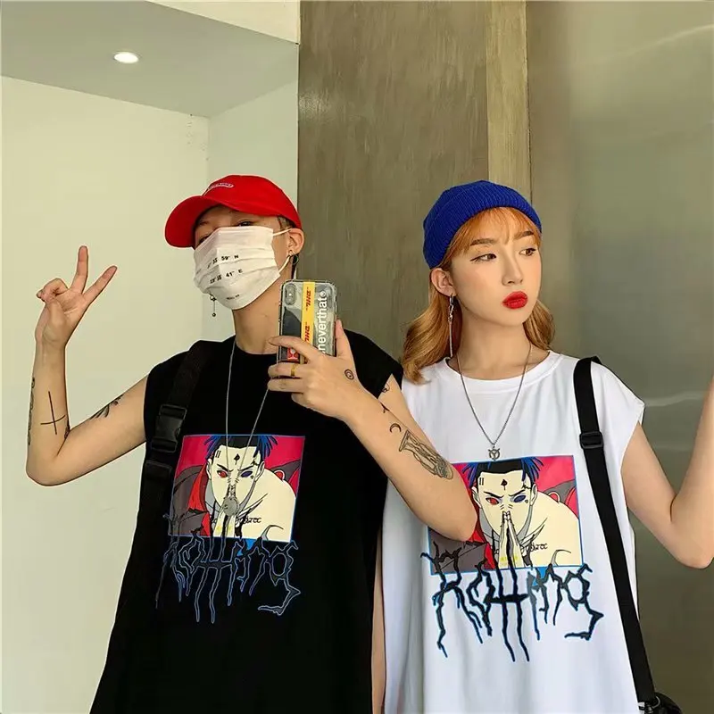 

2019 New Style Summer Cartoon Cartoon Naruto Waistcoat Vest T-shirt Men's Trend Loose-Fit Couples Men's T-shirt