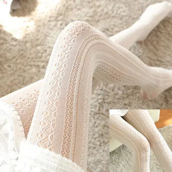 

Women Stocking Autumn Winter Net Stocking Girls Tights Knitted Socks Harajuku Style Lolita Socks Long Solid Female Girls Socks