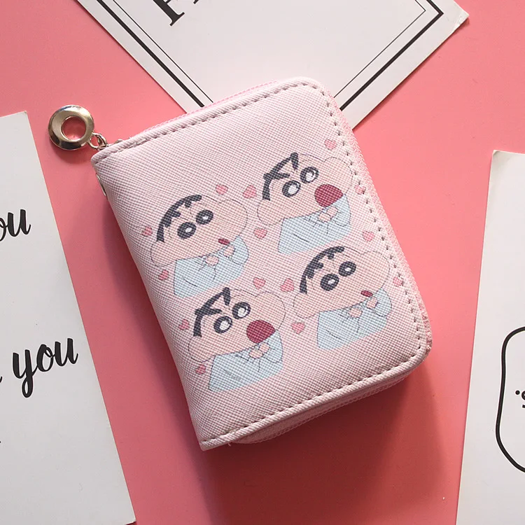 Crayon Shin-chan кошелек кожаный Многофункциональный кредитный держатель для карт кошельки детское Портмоне Высокое качество клатч короткий кошелек - Цвет: Синий