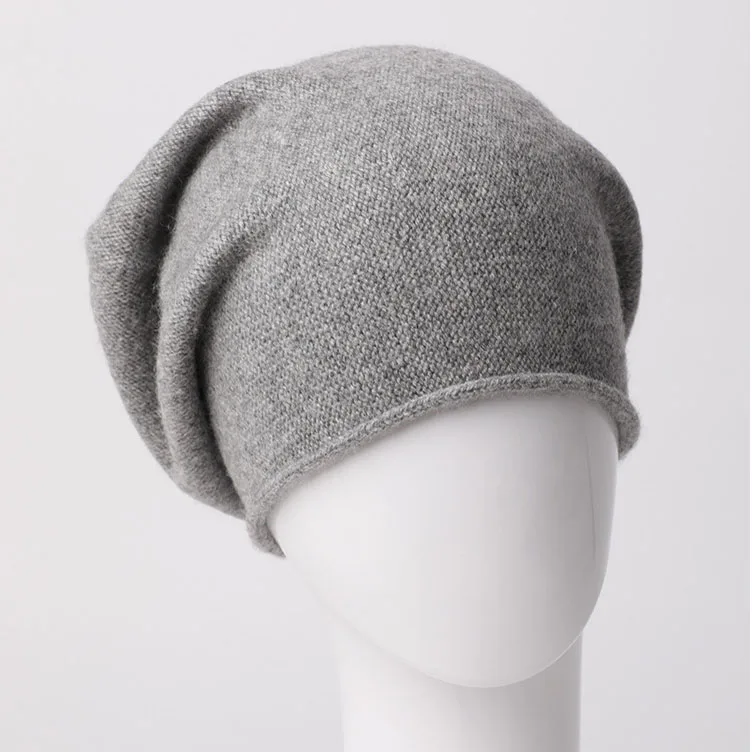 CAVME1 Gray Кашемировые шапки-бини от CAVME, унисекс, женская, Мужская зимняя шапка, вязаные кашемировые шапки, одноцветные, 51 г, роскошный подарок - Цвет: CAVME1 Gray