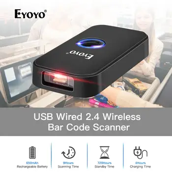 

Eyoyo 1D Barcode Scanner BT 2.4G Wireless Bar Code Reader Portable Scanner Work with Windows USB Bluetooth Scanner
