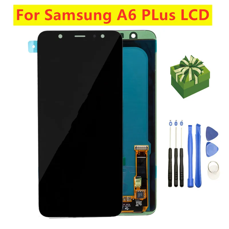 ЖК дисплей AMOLED в сборе для Samsung Galaxy A6 Plus + 2018 A605 A605FD A6050F сенсорный экран|Экраны