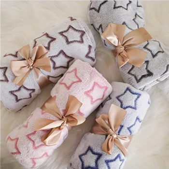 

80x100cm Baby Blanket Star Fleece Thermal soft Flannel Swaddle Wrap Stroller Sleep Cover kids Bed Sofa Nap Blankets Bath Towels