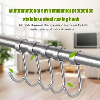

Easy Apply Utensil Hook Home Anti Slip Stainless Steel Hanging Rack Kitchen Tools Flexible Hanger Circular Tube Multipurpose