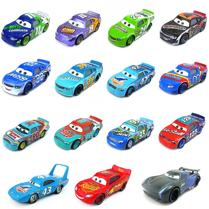 Disney Pixar тачки 3 король Молния Маккуин Джексон шторм Racers литая Игрушечная машина 1:55