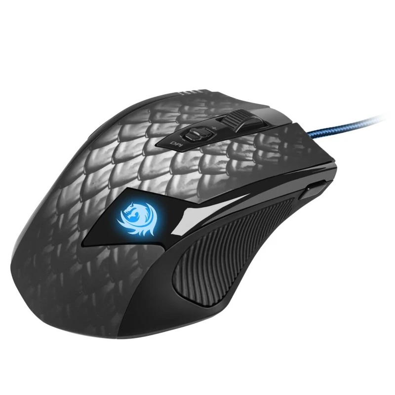 Мышь Sharkoon Drakonia Black, лазерная, проводная, 8200 dpi, USB, подсветка, цвет: черный